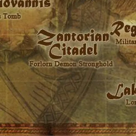 Where Zantorian Citadel is lettered on the map of Lakia